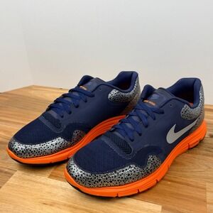 Nike Lunar Safari Fuse Midnight Navy Total Orange Safari Print 525059-468 Mens